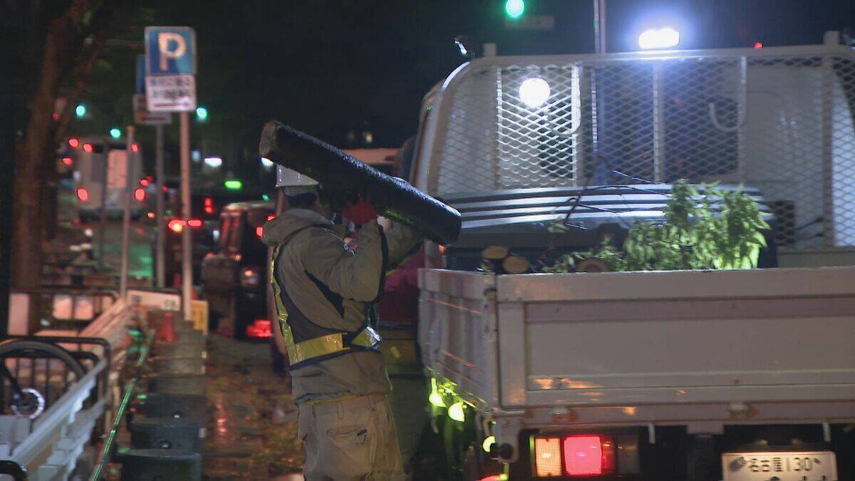 名古屋の中心部 強風で高さ約１５メートルの街路樹倒れる　けが人なし　名古屋・中区