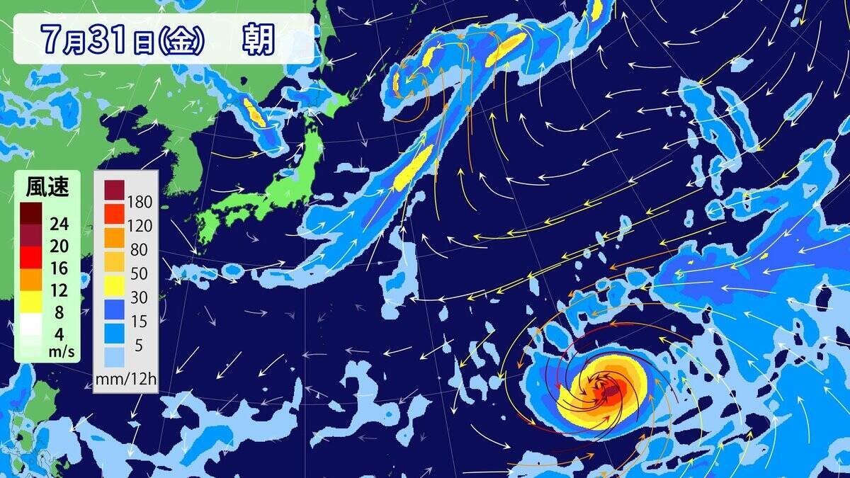 台風13号 8月上旬にかけて日本へ接近おそれ 今後“猛烈な”勢力に発達予想 ｢ドルフィン｣ の進路は？雨･風シミュレーション【台風情報】