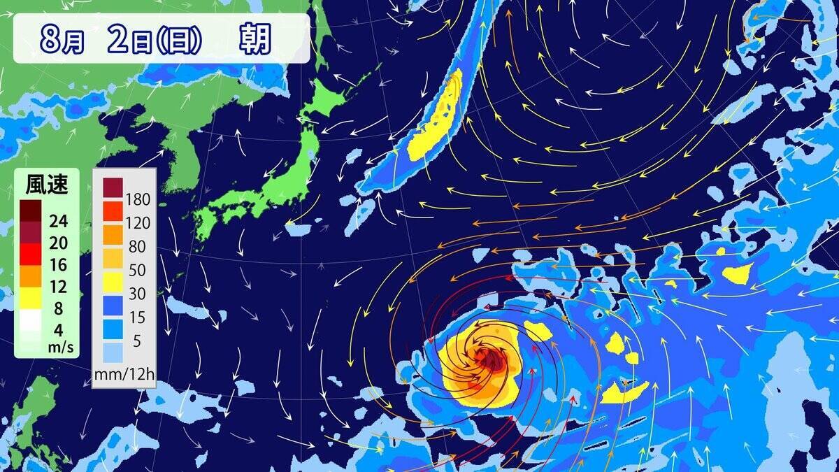 台風13号 8月上旬にかけて日本へ接近おそれ 今後“猛烈な”勢力に発達予想 ｢ドルフィン｣ の進路は？雨･風シミュレーション【台風情報】