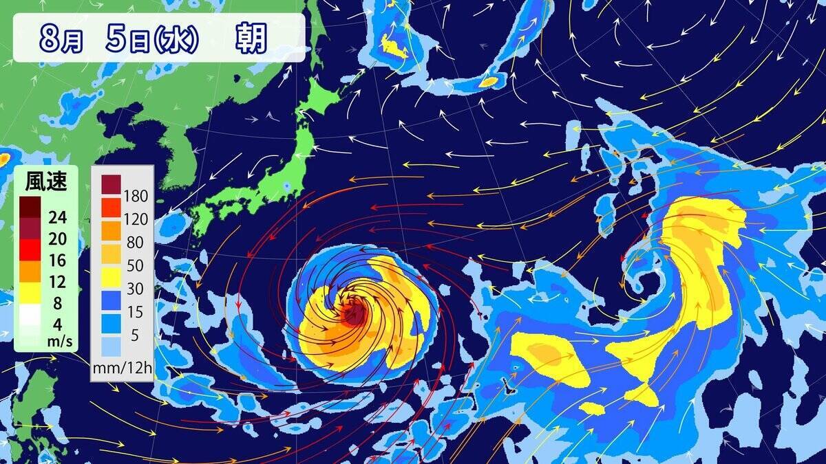 台風13号 8月上旬にかけて日本へ接近おそれ 今後“猛烈な”勢力に発達予想 ｢ドルフィン｣ の進路は？雨･風シミュレーション【台風情報】