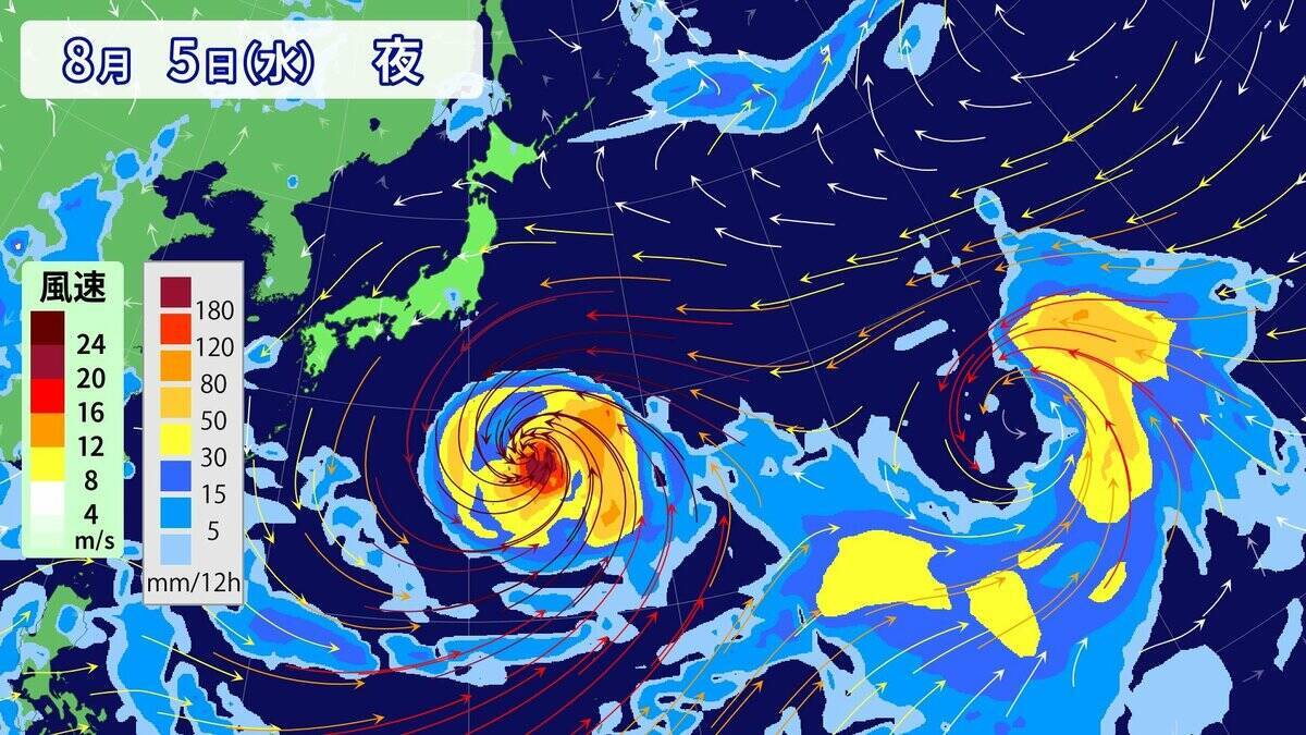 台風13号 8月上旬にかけて日本へ接近おそれ 今後“猛烈な”勢力に発達予想 ｢ドルフィン｣ の進路は？雨･風シミュレーション【台風情報】