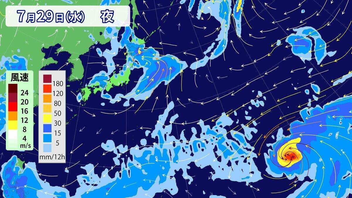 台風13号 8月上旬にかけて日本へ接近おそれ 今後“猛烈な”勢力に発達予想 ｢ドルフィン｣ の進路は？雨･風シミュレーション【台風情報】
