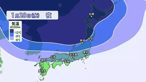 「【雪情報】今週後半は名古屋で再び｢雪｣予想 また強い寒気が襲来… 先週の最長寒気と何が違う？最新の雪シミュレーション」の画像