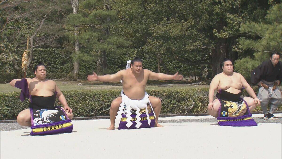 “春のお伊勢場所”伊勢神宮で「神宮奉納大相撲」が開催　横綱「大の里」と「豊昇龍」が土俵入りを奉納
