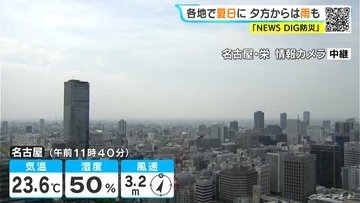 東海地方 夕方以降は雨の所も… あすは午後中心に広く雨 愛知･名古屋･岐阜･三重の天気予報（4/14 昼）