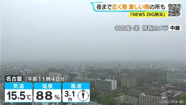 東海地方 夕方にかけて激しい雨の所も…あすは天気回復 日曜日は再び雨予想 愛知･名古屋･岐阜･三重の天気予報（4/23 昼）