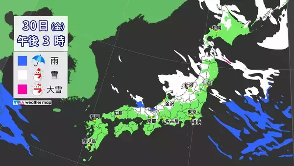 「【雪情報】あす･あさっては名古屋・京都などで｢雪｣予想  強い寒気が再び襲来… “警報級大雪”のおそれも 最新の雪シミュレーション 気象庁」の画像