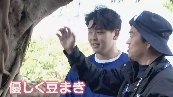 ドアラの逆襲!? ドラゴンズ “ドラ1ルーキー”中西聖輝投手 沖縄での“人生初の豆まき”で豆がドアラに｢ばちーん!｣と当たり…