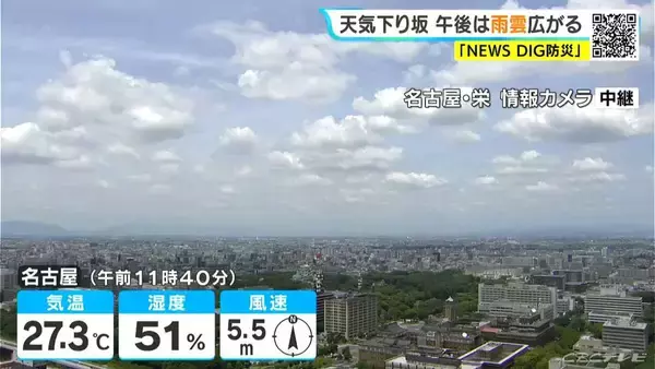 東海地方は天気下り坂 夜は雨が降る所も 予想最高気温は名古屋29℃ 岐阜28℃ 愛知･岐阜･三重の天気予報（6/17 昼）