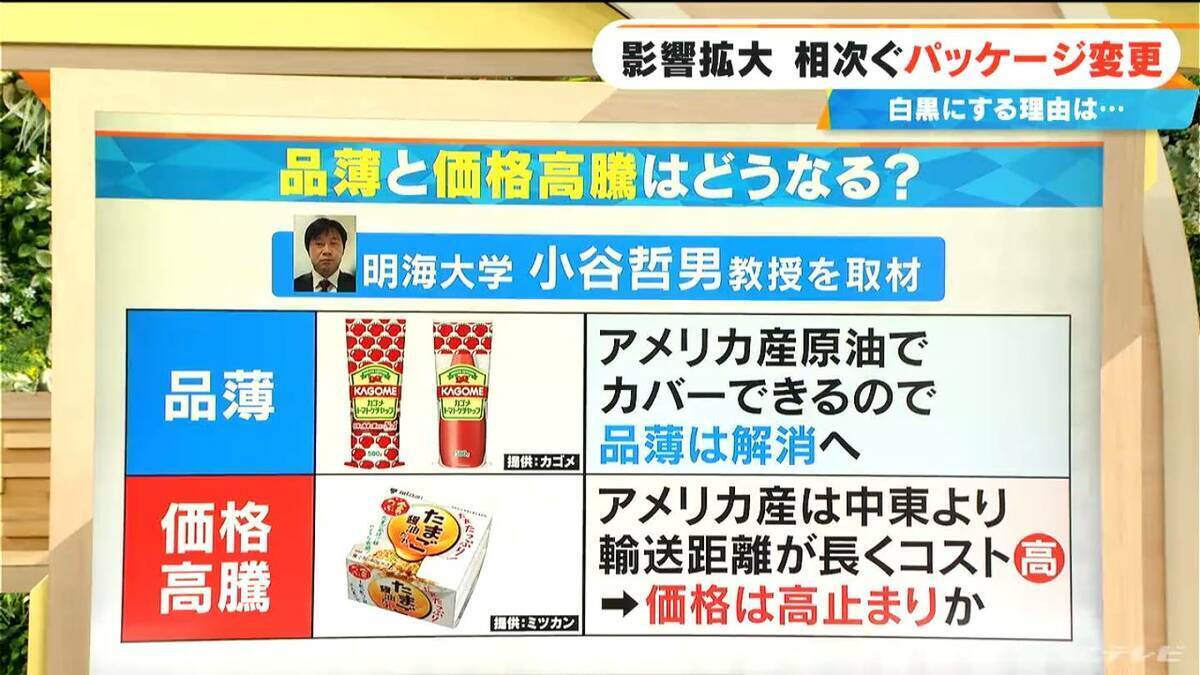 相次ぐパッケージ変更 白黒にする理由 “ナフサ問題”影響拡大… 品薄と価格高騰はどうなる？