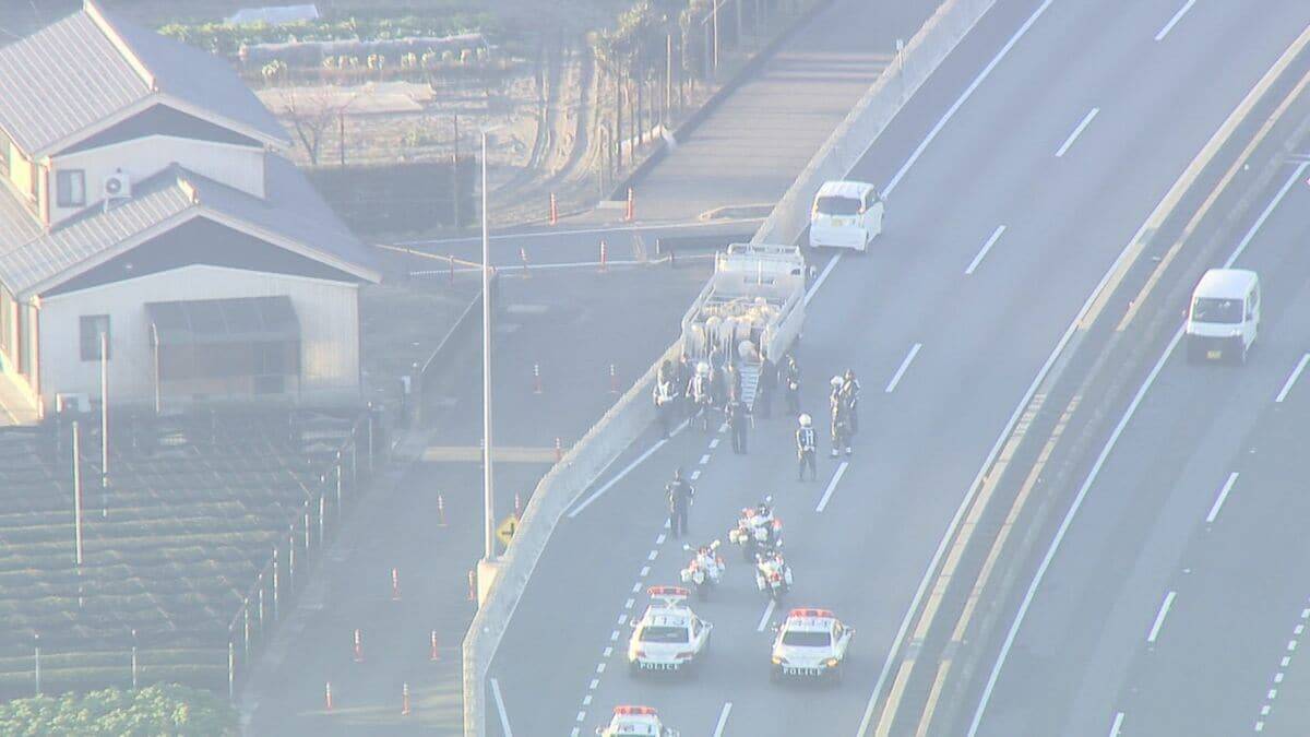 ｢ブタが道路にいる｣ 国道に少なくとも14頭が逃げ出す 一時通行止め  一般道に逃げたブタも… 愛知･西尾市の国道23号