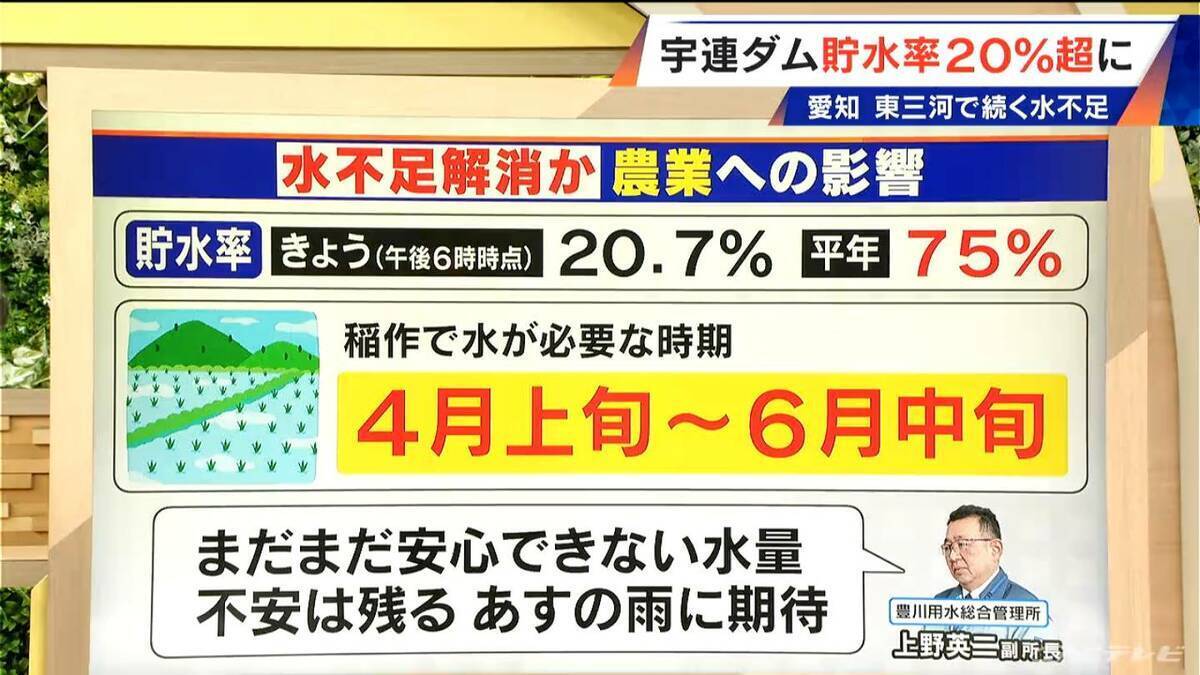 渇水が続いた豊川用水の「宇連ダム」の貯水率が20％超まで回復…“上流はまだ地面がむき出しに” 農業への影響は？【newsX大石邦彦解説】