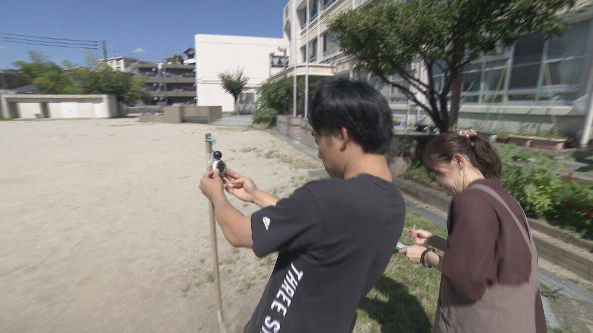 今季初の“猛暑日”の名古屋 小学校にはミストシャワーも こまめに“暑さ指数”を計測 午後には校庭に“赤旗”が…