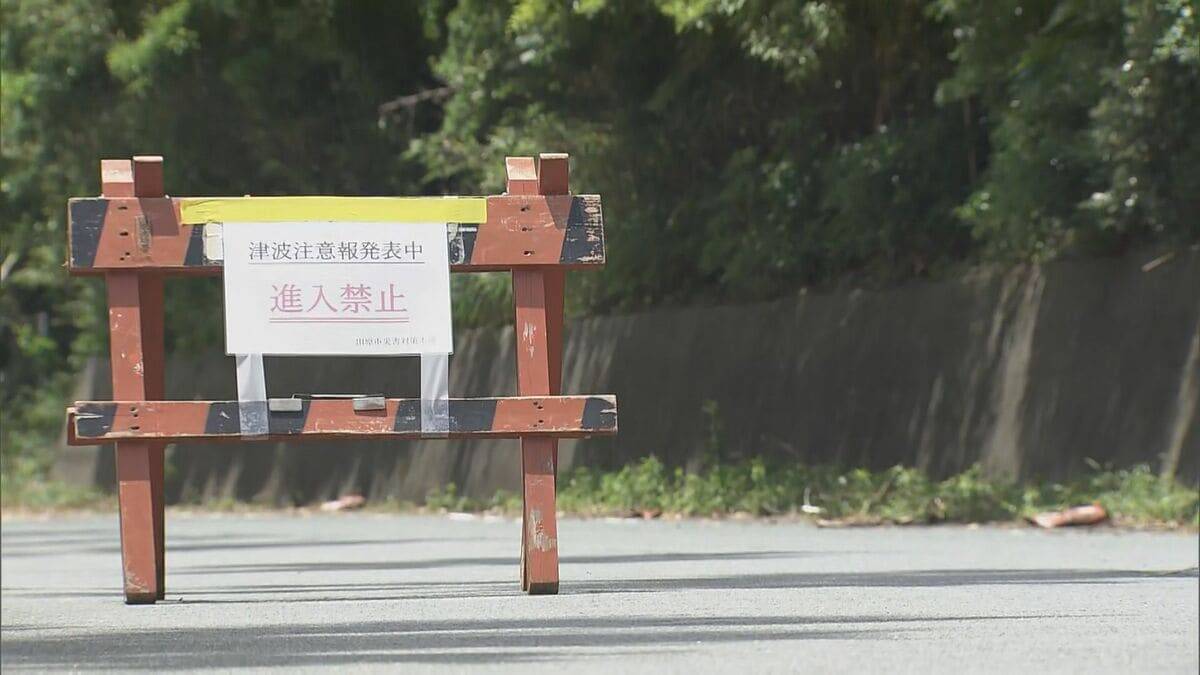 津波注意報を受け 愛知県と三重県の沿岸自治体に【避難指示】 愛知・田原市 海岸近くの高台には津波への注意を呼びかけるフラッグ立てられる
