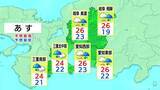 「週末は広く雨 きょうの予想最高気温は名古屋で33℃ 岐阜34℃ 各地で今年一番の暑さに 愛知･岐阜･三重の天気予報（6/19 昼）」の画像3