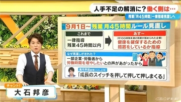 9月から働き方が変わる!? 国は｢月45時間以内｣としてきた残業時間の指導をあすから見直し 人手不足を解消したい狙いも？