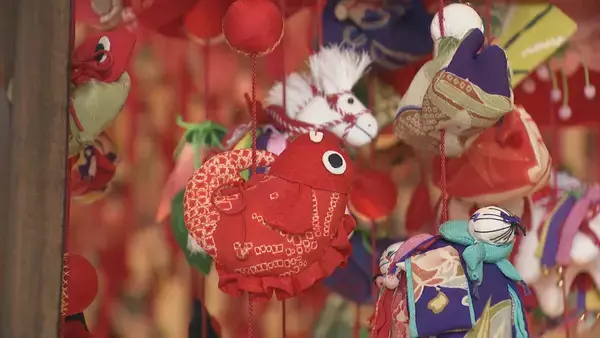 「女の子の健やかな成長と良縁願う“雛のつるし飾り”  江戸時代後期から伝わる伝統工芸 静岡･東伊豆町のつるし飾りなどとともに 3月3日まで展示 名古屋」の画像