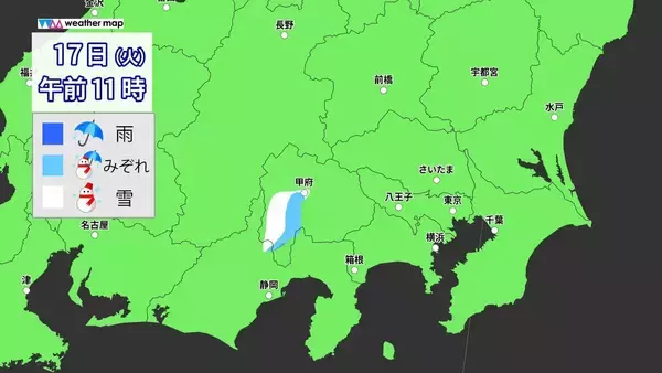「東京で“積雪”か きょう午後～明日にかけて… 23区で積雪になる条件とは？いつどこで雪が降る？最新のシミュレーション 気象庁【雪情報】」の画像