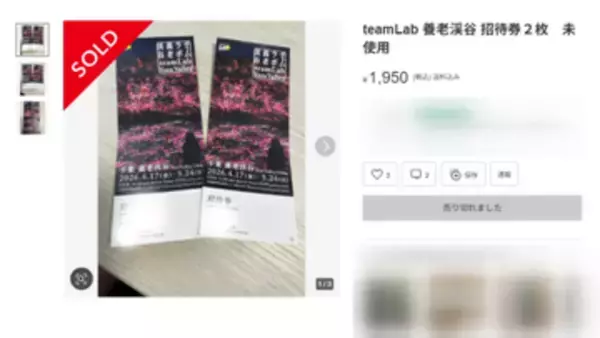 転売禁止も…　チームラボ養老渓谷招待券のフリマ出品相次ぐ　「宿泊利用して」