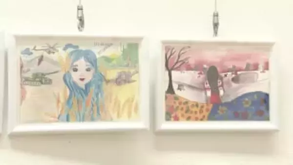 ロシアによる侵攻続く中　ウクライナの子どもたちが描いた絵画展　千葉・佐倉市