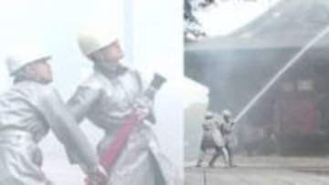 ろうそくによる火災想定　木造建築の延焼防止に向け消防訓練　成田山新勝寺