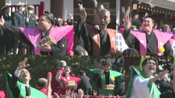 市川團十郎さんや横綱ら参加し「福は内」掛け声響く　成田山新勝寺で恒例の節分会