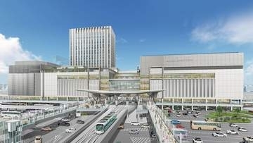広島駅ビル2階に大屋根取り付け　6月2日に1回目工事