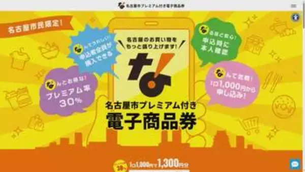 名古屋市「プレミアム付き電子商品券」   購入口数が決定   56万人超が申し込み