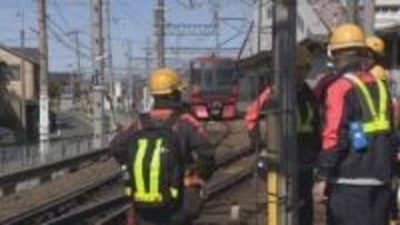 笠松駅で電車が一時脱線 けが人なし 名古屋鉄道