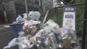 “10月から罰金” 空き缶など家庭ごみの持ち去り禁止条例　グランパスOB阿部翔平さんが啓発　名古屋市