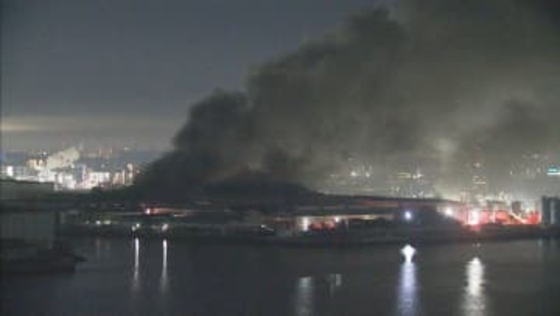 リサイクル工場で火事
