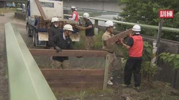 木材、ドローン、SNSなど活用　大雨や台風のシーズン前に災害対応訓練　浸水や避難を想定　岐阜