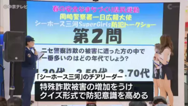 プロバスケチーム「シーホース三河」のチアリーダー　特殊詐欺の被害防止呼びかけ