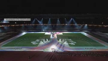 アジアパラ競技大会　開会式　車いすテニス小田凱人選手が選手宣誓