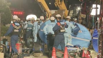 工事現場で作業員が土砂に生き埋め　２人死亡　愛知・安城市