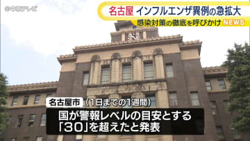 名古屋でインフルエンザ“警報レベル”に　同じシーズンで2度目