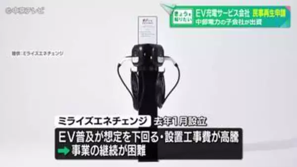 EV充電サービス会社が民事再生申請　中部電力の子会社が出資　名古屋・東区