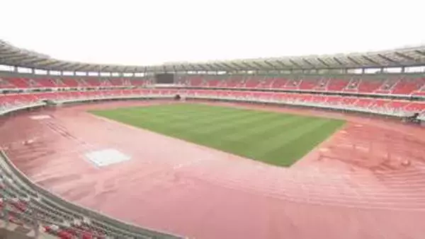 アジア・アジアパラ競技大会のメイン会場で完成式典