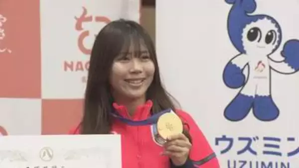 椙山女学園中学校を卒業　スノボ女子金メダル深田茉莉選手　名古屋市役所訪問