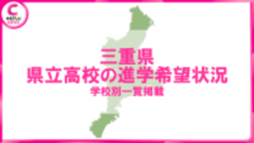 【三重県】中学3年生の進路希望状況を発表　県立高校の進学希望者数は“過去10年で最低”に＜学校別の進学希望状況を掲載＞