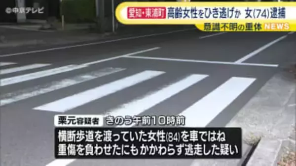 「人にぶつかったことに気づかなかった」高齢女性をひき逃げか　74歳の女逮捕　愛知・東浦町