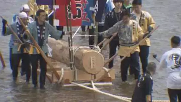 20年に一度　伊勢神宮で御用材を運び入れる「御木曳初式」行われる