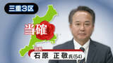 「【速報・三重3区】自由民主党・石原正敬氏の当選確実　衆院選2026」の画像1