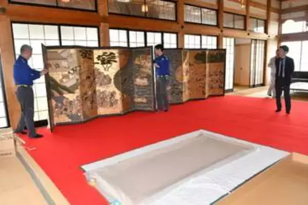 「一ノ谷屋島合戦図屏風」150年ぶり修復へ　むつ市文化財、常念寺から搬出