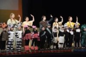 八学短大生が幼稚園児と音楽劇　「ノアの方舟」の物語、全身で