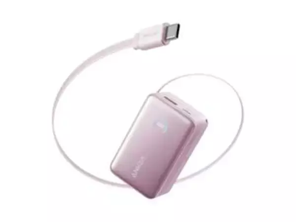 本日のお買い得商品 巻取り式ケーブルを備えたピンク色のモバイルバッテリー…Anker Nano Power Bankがセール中