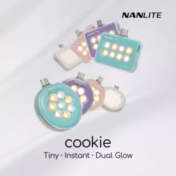 NANLITEからカジュアルデザインのスマホ用LED　丸い「cookie」と四角い「cookie-s」