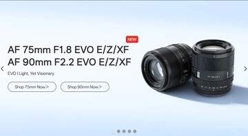 VILTROXの小型軽量シリーズ「EVO」にAPS-C用中望遠　「AF 75mm F1.8 EVO」「AF 90mm F2.2 EVO」　E/Z/Xの3マウント