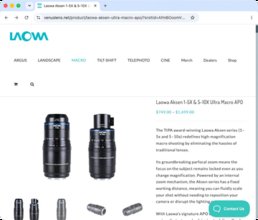 LAOWAが初の「5〜10倍」マクロレンズを海外発売　ズームしてもピント位置が変わらないパーフォーカル設計