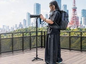 折りたたみ式「三脚ベース」付きのVANGUARDアルミ一脚　ベースを軸にチルトと回転も可能　脚径23mmと26mm